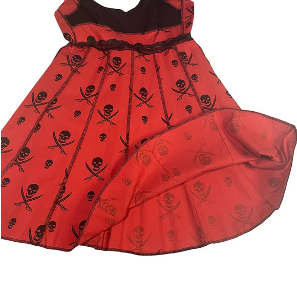 Shrine Vintage Cocktail Dress Orange Pirates Print Size M - Picture 13 of 16